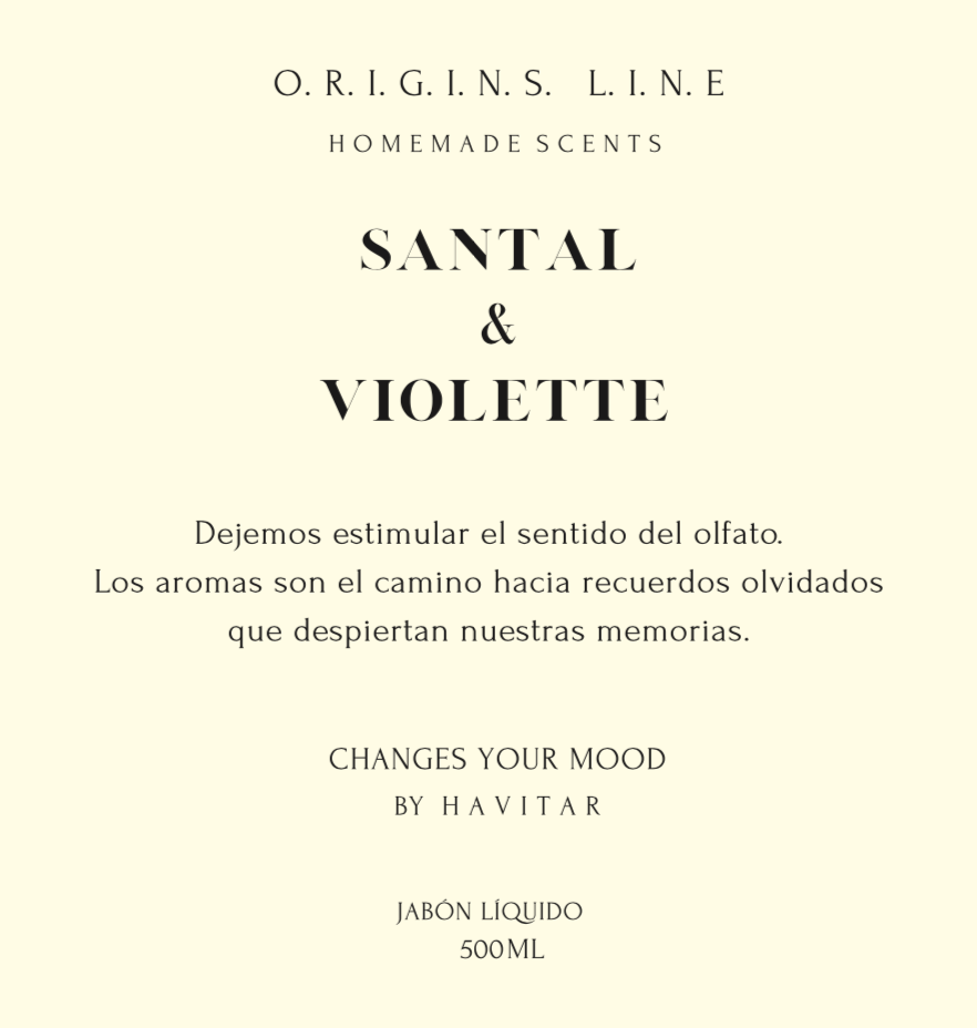 Jabón Líquido Vidrio 500 ML Santal & Violette