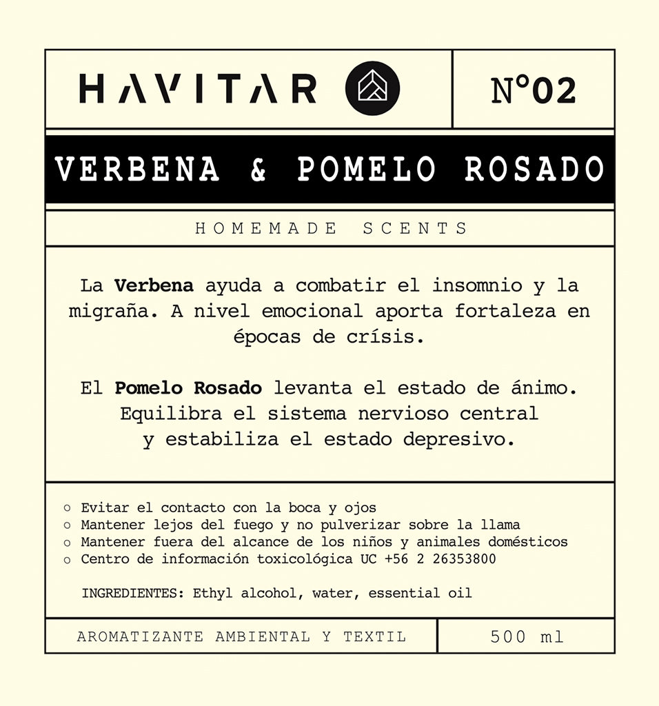 Aromatizador Ambiental y Textil Vidrio 500 ML Verbena & Pomelo Rosado