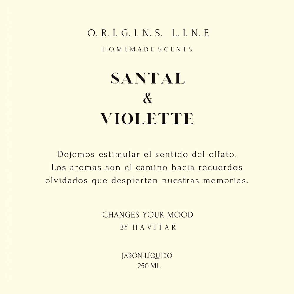 Jabón Líquido Vidrio 250 ML Santal & Violette