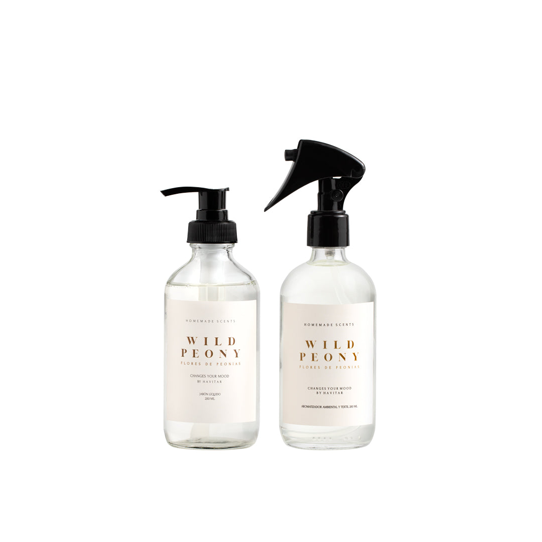 Pack Aromatizador 250ml vidrio + Jabón 250ml vidrio