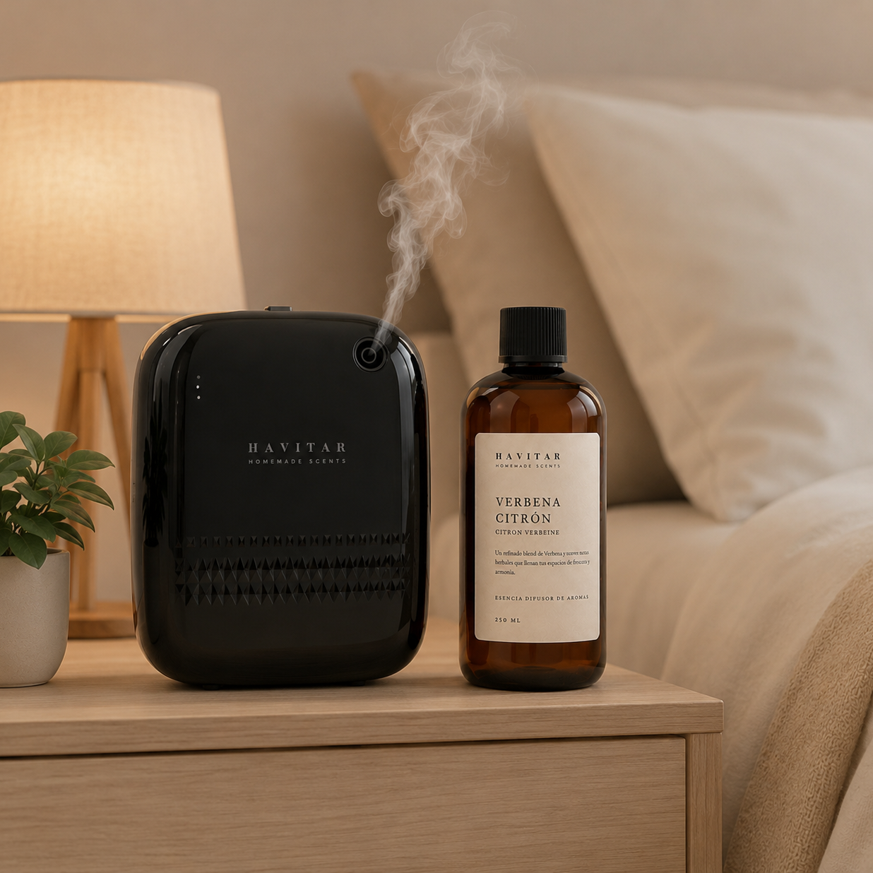 Pack Difusor de Aroma Inteligente Negro  + Recarga