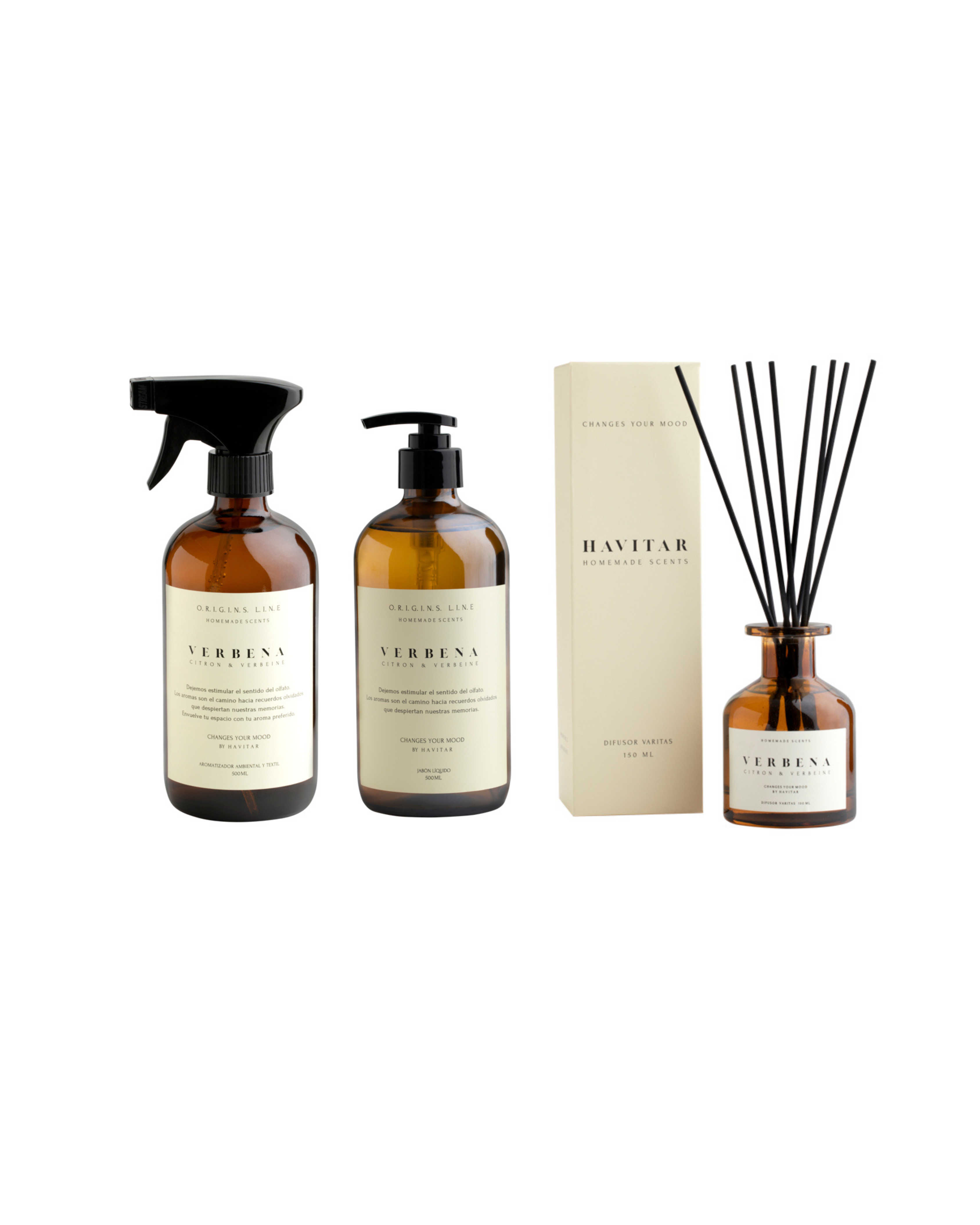 Pack Verbena Aromatizador + Jabón líquido + Difusor de varitas