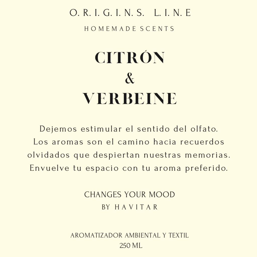 Aromatizador Ambiental y Textil Vidrio 250 ML Citrón & Verbeine