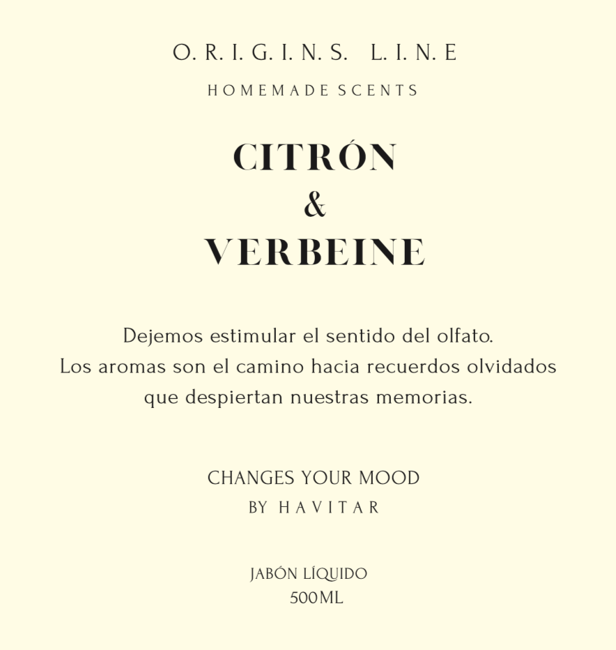 Jabón Líquido Vidrio 500 ML Citrón & Verbeine