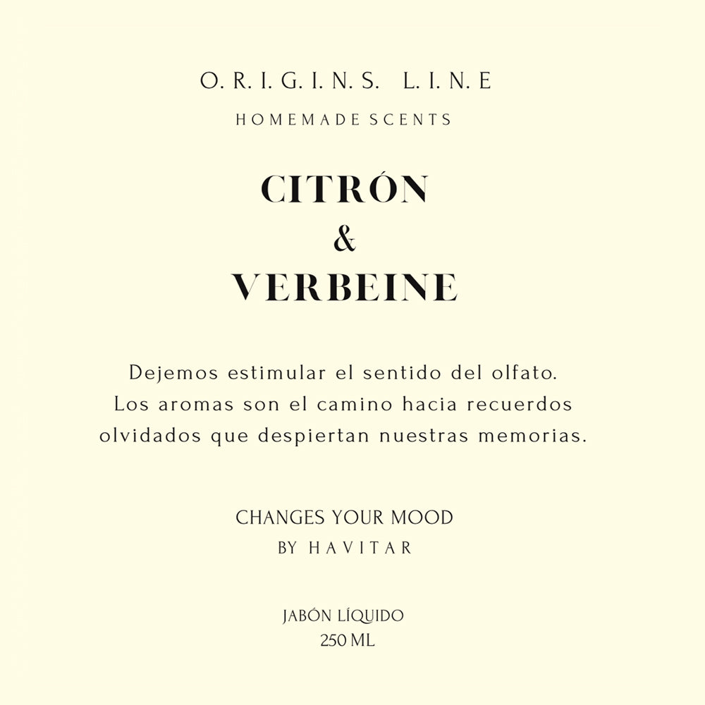 Jabón Líquido Vidrio 250 ML Citrón & Verbeine